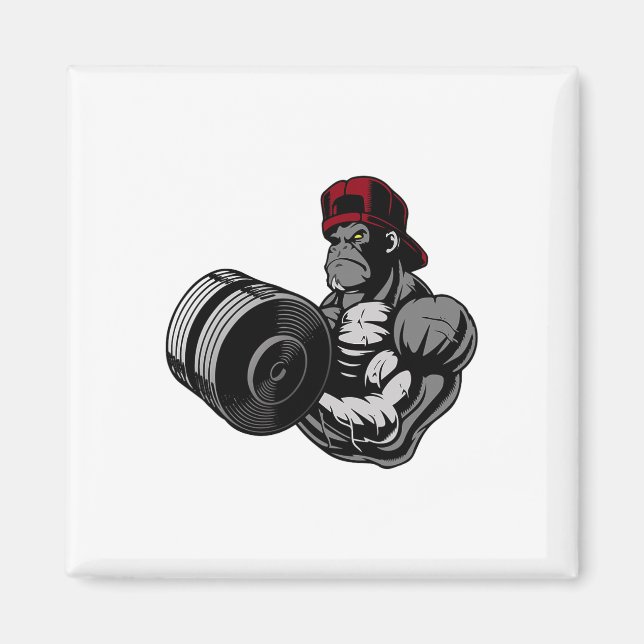 Kroppsbyggande Gorilla Träningsgym Styrketräning Magnet (Framsidan)