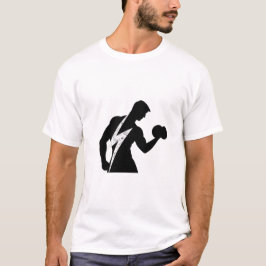 Kroppsbyggare Fitness Grafisk Herr Vit T-Shirt