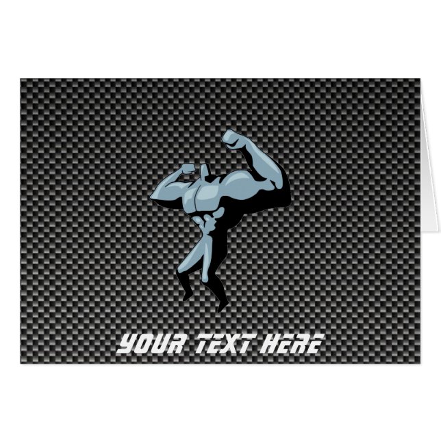 Kroppsbyggare för kolfiberlook hälsningskort (Framsidan Horizontal)
