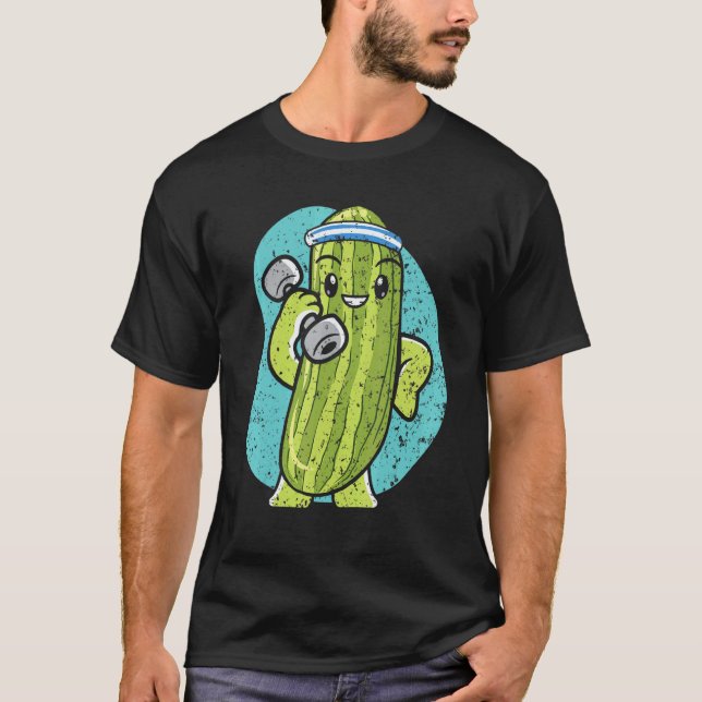 Kroppsbyggare Gurka Grönsak Växt Vegetarian Ve T Shirt (Framsida)