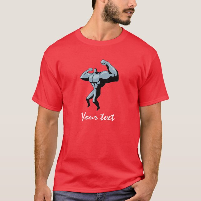 Kroppsbyggare; rött t-shirt (Framsida)