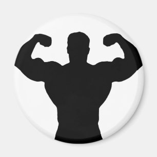 kroppsbyggare som böjer muskler magnet