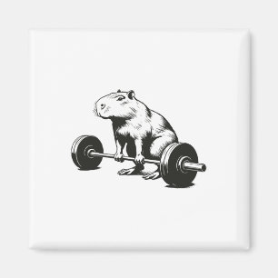 Kroppsbyggarpresenter Capybara Viktlyftning Rolig Magnet