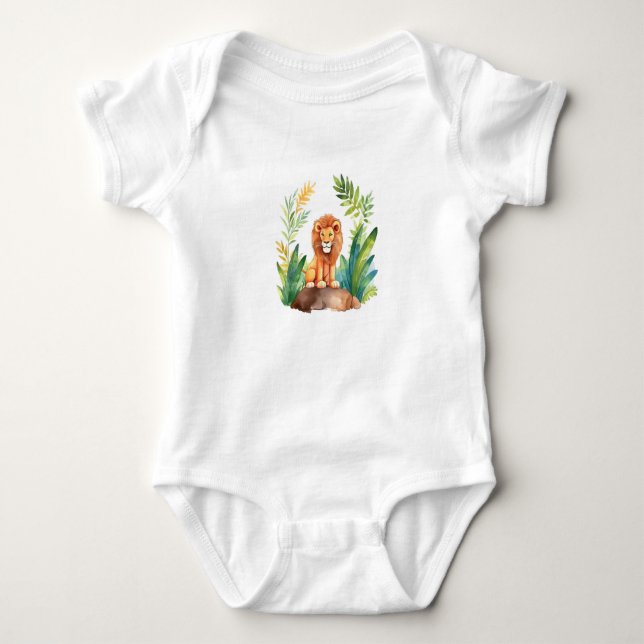 Kroppsdräkt baby - lejon utformning t shirt (Framsida)
