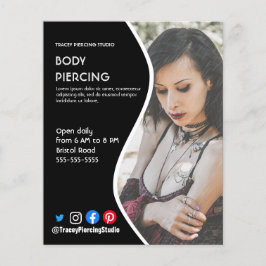 Kroppsflygare för PIERCING STUDIO-poster Flygblad
