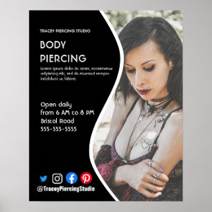 Kroppsflygare för PIERCING STUDIO-poster Poster