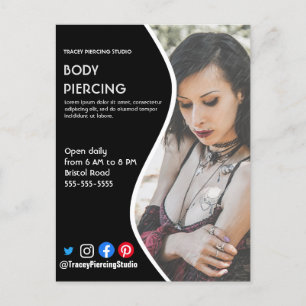 Kroppsflygare för PIERCING STUDIO-poster Vykort