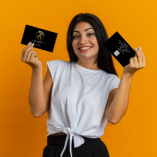 Kroppsform Skulpting Massage Guld Logotyp QR-kod Visitkort