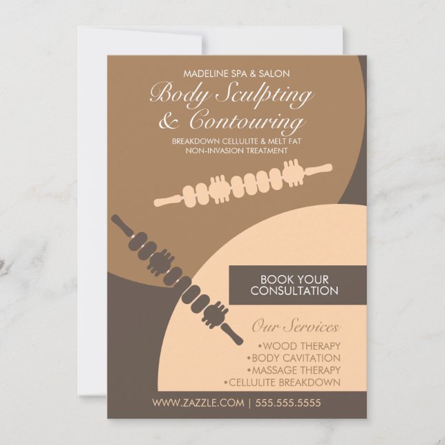 Kroppsformande Kroppsskulptur Massage Flyers Inbjudningar (Framsida)