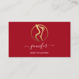 Kroppsformning Skulpting Massage Guld Logotyp QR R Visitkort