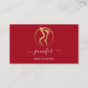 Kroppsformning Skulpting Massage Guld Logotyp QR R Visitkort