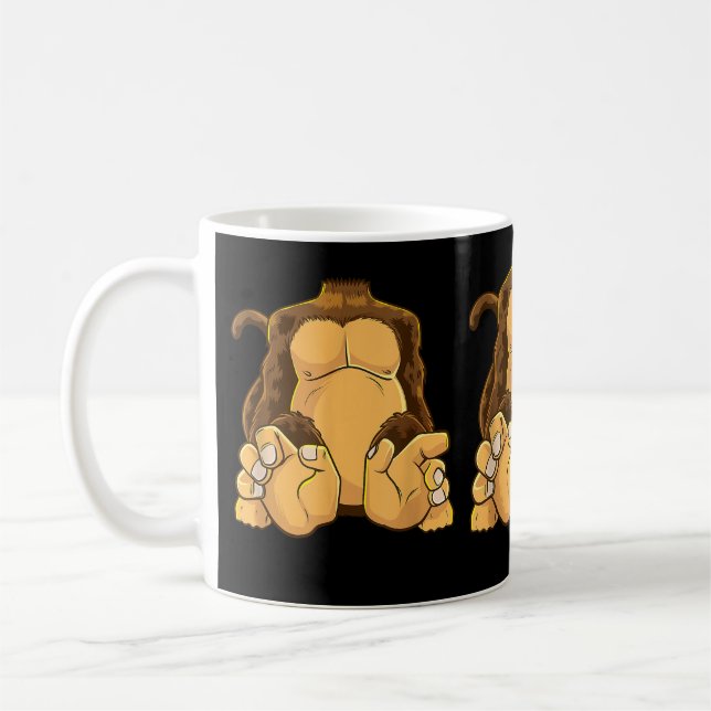 Kroppskonstruktion, huvudlös chimpanze Funny Ape Kaffemugg (Vänster)