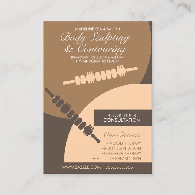 Kroppskonturens skulpteringsmassage visitkort (Framsida)