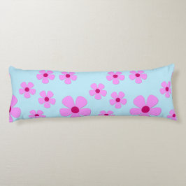 Kroppskudda, Grönt Blue med Rosa Flowers Kroppskudde