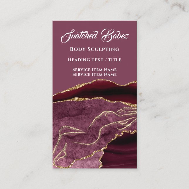 Kroppsmassage Logotyp Sculpting Guld SPA QRCODE Ro Visitkort (Framsida)