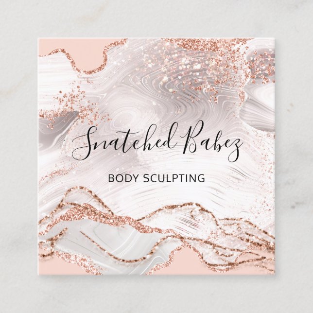 Kroppsmassage Logotyp Sculpting Marble Ro QRCODE Fyrkantigt Visitkort (Framsida)