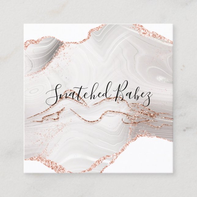 Kroppsmassage Logotyp Sculpting QRCODE Ro Marble Fyrkantigt Visitkort (Framsida)