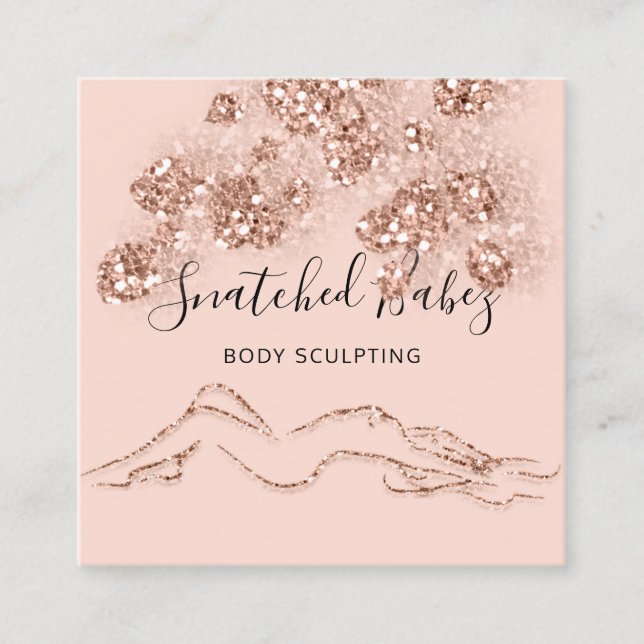 Kroppsmassage Logotyp Sculpting QRCODE Ro SPA Fyrkantigt Visitkort (Framsida)