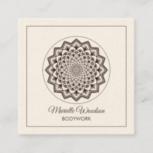 Kroppsmassage Lotus Mandala Fyrkantigt Visitkort