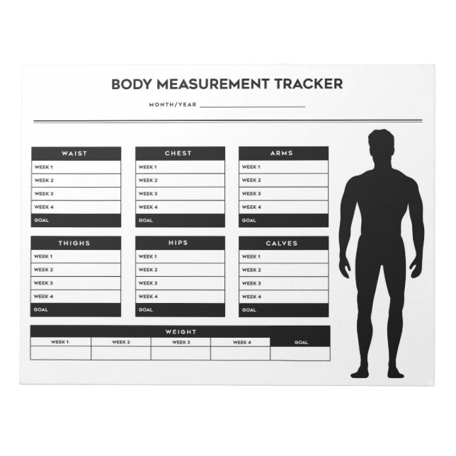 Kroppsmätningsvikt Viktförlust Diet Tracker Boy Anteckningsblock (Framsida)