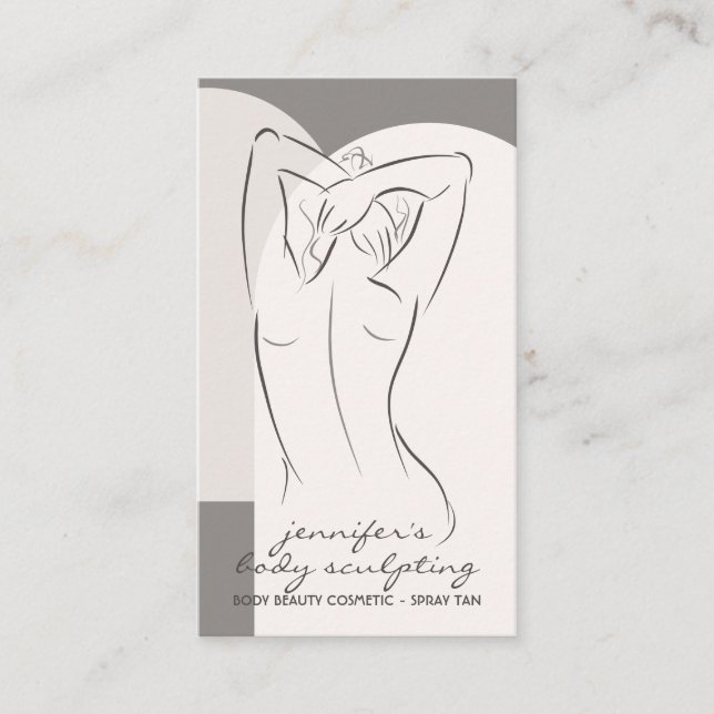 Kroppsmodellering Konturering Spray Tan Kräm Visitkort (Framsida)