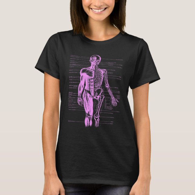 Kroppsmuskeln Anatomi Doktor Nurse Rosa T Shirt (Framsida)