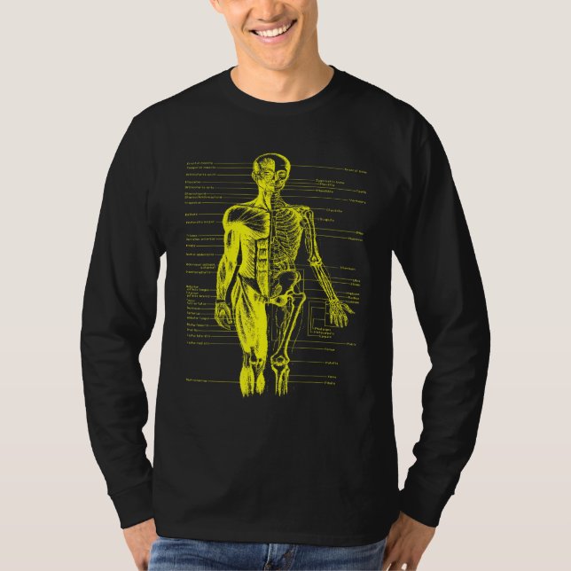 Kroppsmuskler Anatomi Doktor Nurse Gult T Shirt (Framsida)