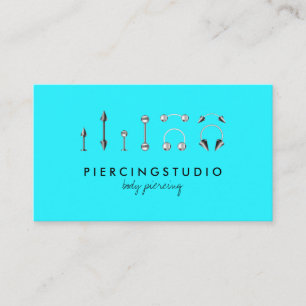 Kroppspiercing Tatuering Teal Visitkort