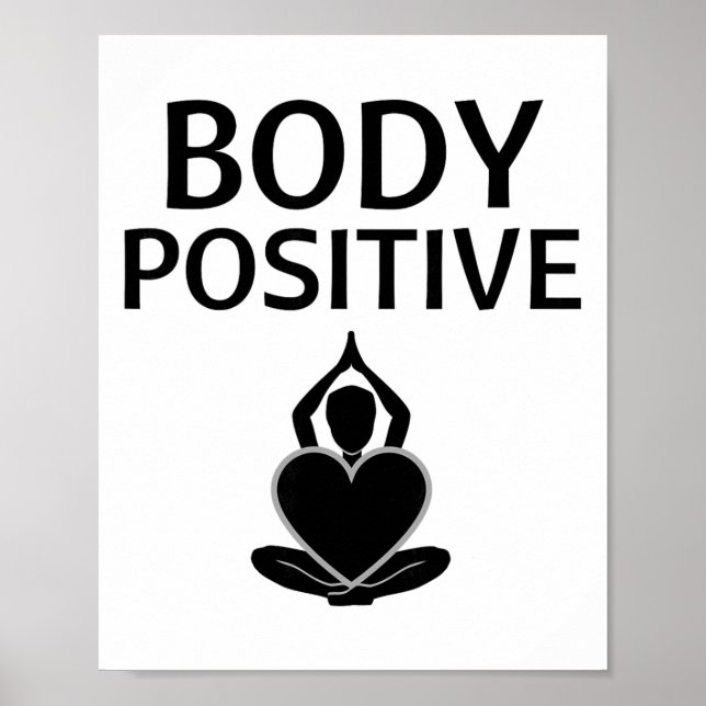 Kroppspositiv Fredlig Yogaställning Självkärlek Oc Poster (Framsidan)