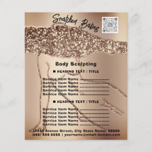 Kroppsskulptering Beauty Hair Salon QR LOGOTYP Gli Flygblad