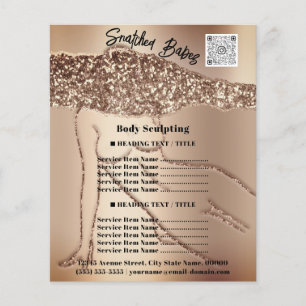 Kroppsskulptering Beauty Hair Salon QR LOGOTYP Gli Flygblad
