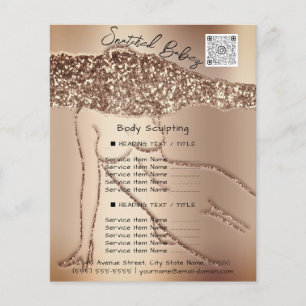 Kroppsskulptering Beauty Hair Salon QR LOGOTYP Ro Flygblad