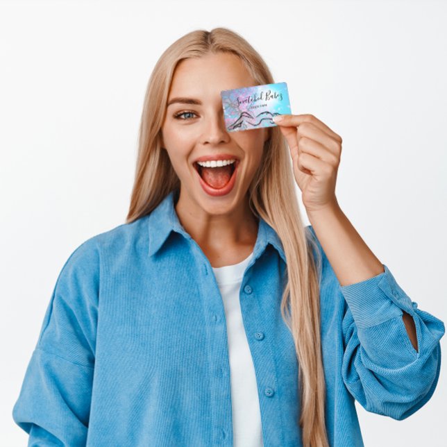 Kroppsskulptering QRCODE Ro Rosa Träd Blommigt Visitkort (Body Logo Sculpting QRCODE Rose Pink Tree Floral Business Card)