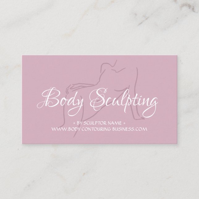 Kroppsskulptering som konturerar  rosa-spa-kvinna  visitkort (Framsida)