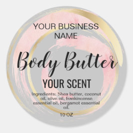 Kroppssmör guld  rosa klassisk fyrkantig etikett f