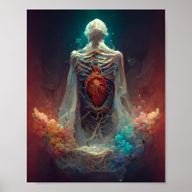 Kroppsstigande Mörk Fantasy Science fiction Art Poster (Framsidan)