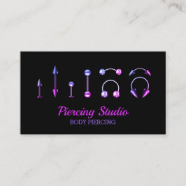 Kroppstatueringsstudio lila rosa smyckesalongs visitkort