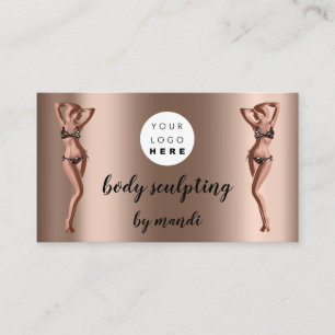 Kroppstillsyn Logotyp Ro QR Guld Bikini Visitkort