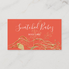 Kroppsvårdsskulptering QRCODE Coral Guld Flowers Visitkort