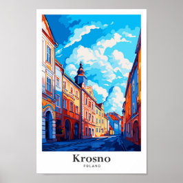 Krosno Polen Vintage resor Potrait Illustration Poster