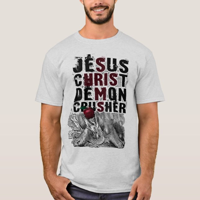 Kross för Jesus Kristusdemon T-shirt (Framsida)