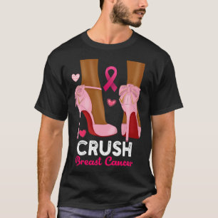 Krossa bröstcancer i oktober Bära Rosa Black T Shirt