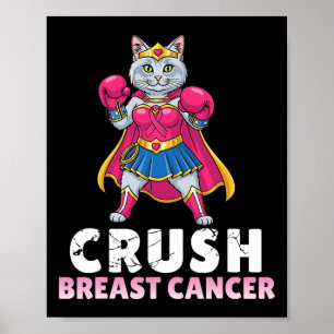 Krossa bröstcancer med turkiskt angora katt Warrio Poster