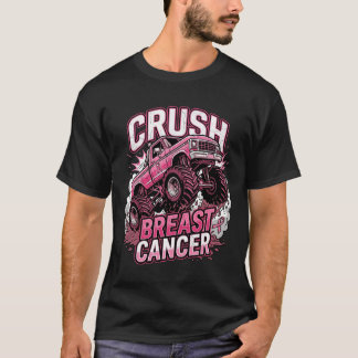 Krossa Bröstcancer Monster Truck Medvetenhet T Shirt