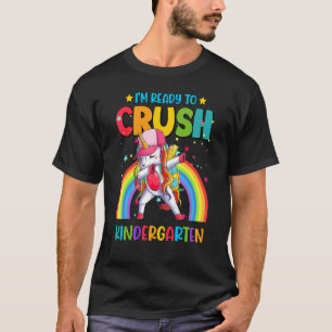 Krossa Förskola Dabbing Enhörning Kembali Till Sko T Shirt