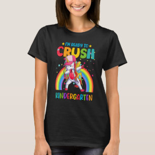 Krossa Förskola Dabbing Enhörning Kembali Till Sko T Shirt