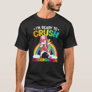 Krossa Förskola Dabbing Enhörning Kembali Till Sko T Shirt