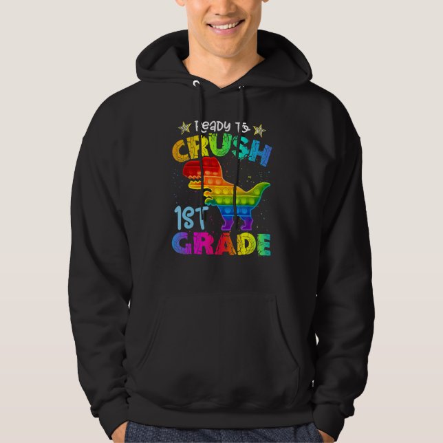 Krossa första Klass-dosinosaur-poppens ficka tillb Hoodie (Framsida)