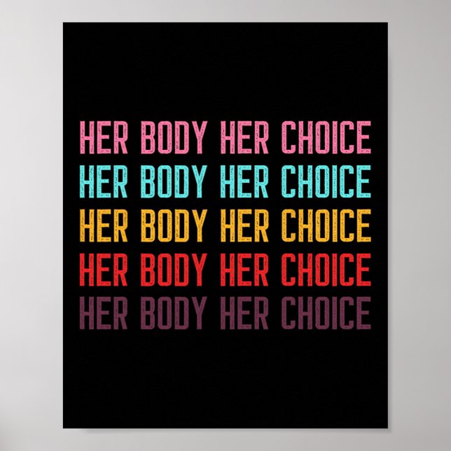 Krossa hennes val Kvinnors Höger Pro Choice Femini Poster (Framsidan)