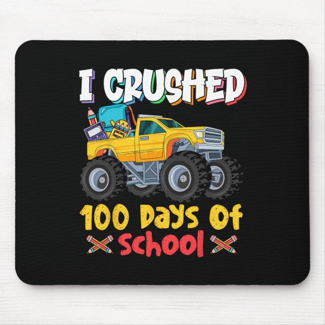 Krossad 100 dagars skola monstertruck  musmatta (Framsidan)